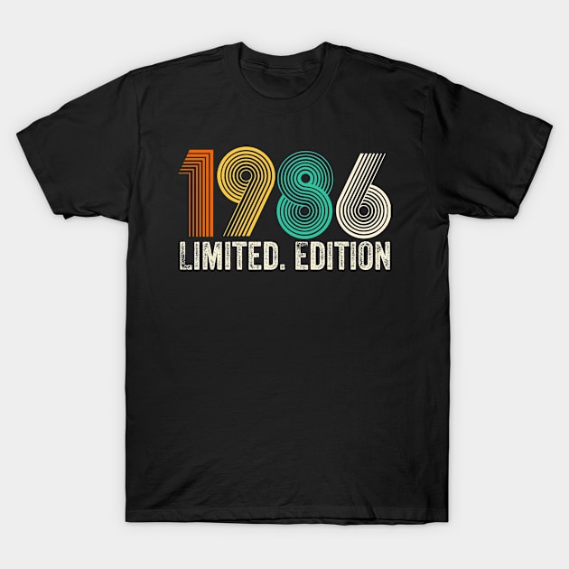 Vintage 1986 Birthday Retro 1986 For Men Women born in 1986 T-Shirt by PrettyMerch